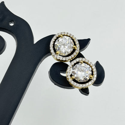 18k Gold Plated Solitaire Pendant with Earrings - Pendant Set