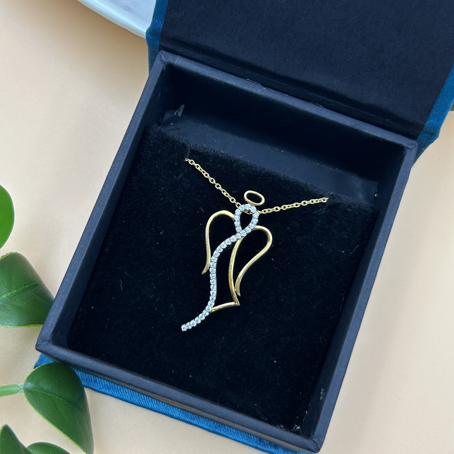 Silver Angel Pendant - Yellow Gold Pendant