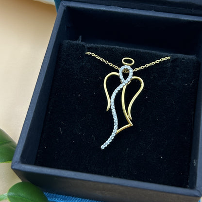 Silver Angel Pendant - Yellow Gold Pendant