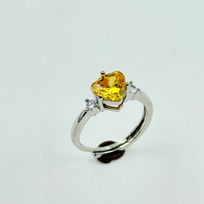 Women’s Yellow Diamond Ring 18k Gold Plated