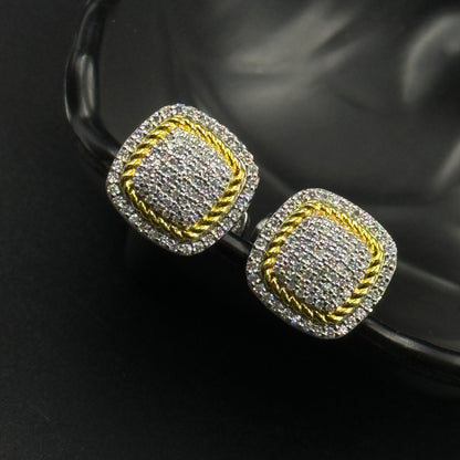 Yellow and White Cufflink for Men - Sterling Silver