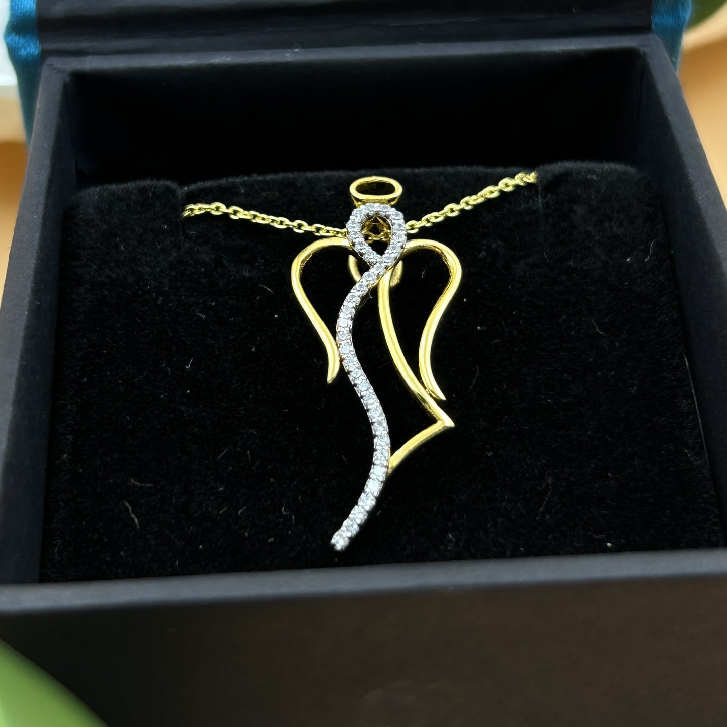 Silver Angel Pendant - Yellow Gold Pendant