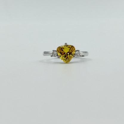 Women’s Yellow Diamond Ring 18k Gold Plated