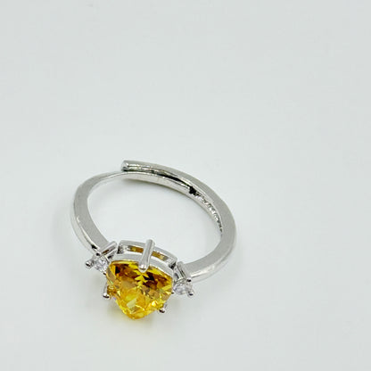 Women’s Yellow Diamond Ring 18k Gold Plated