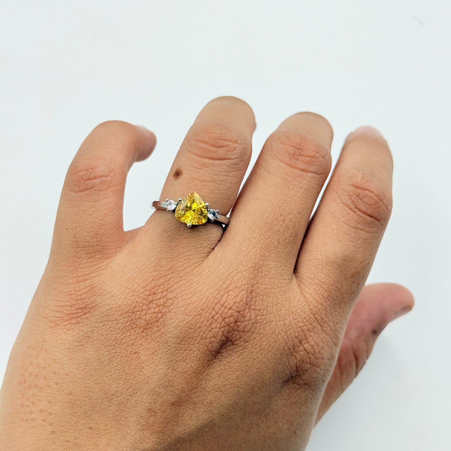 Women’s Yellow Diamond Ring 18k Gold Plated