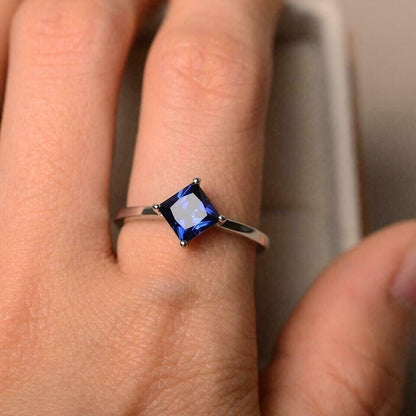 Silver Ring - Blue Sapphire Women's Ring