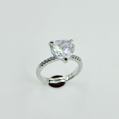 Women’s Diamond Heart Ring 18k Gold Plated