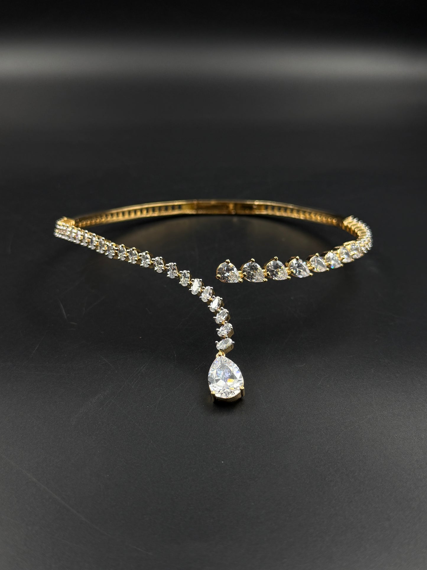 18K Gold Plated Diamond Choker Necklace