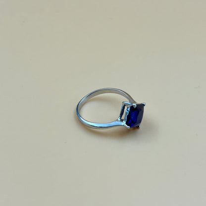 Silver Ring - Blue Sapphire Women's Ring