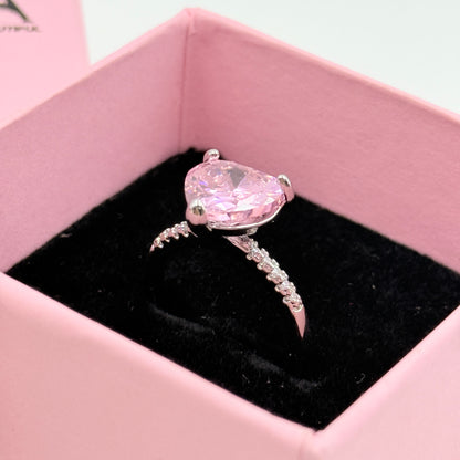 Women’s Diamond Heart Ring 18k Gold Plated