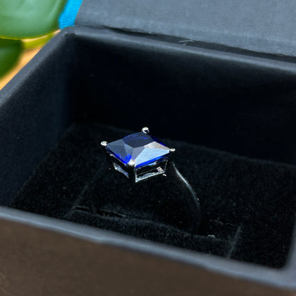 Silver Ring - Blue Sapphire Women's Ring