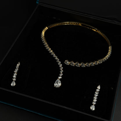 18K Gold Plated Diamond Choker Necklace