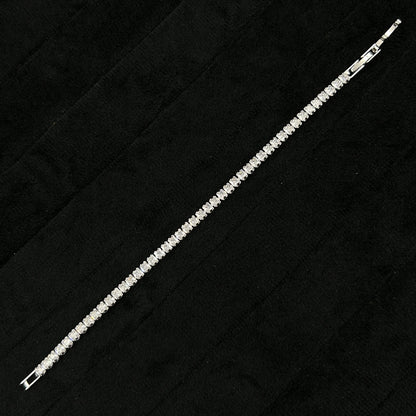 18k White Gold Plated Baguette Bracelet