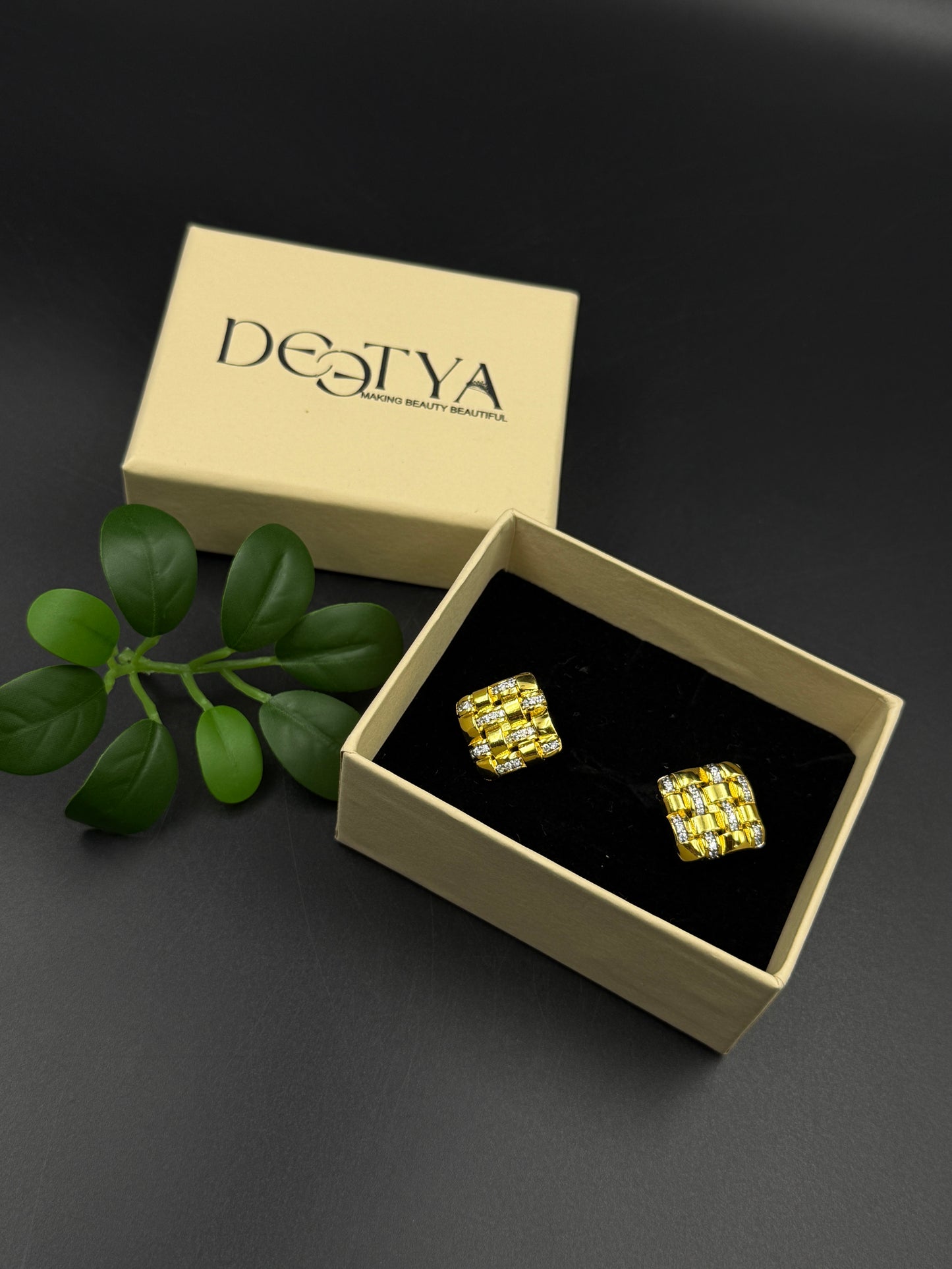 Yellow Gold Men's Cufflink - 925 Silver