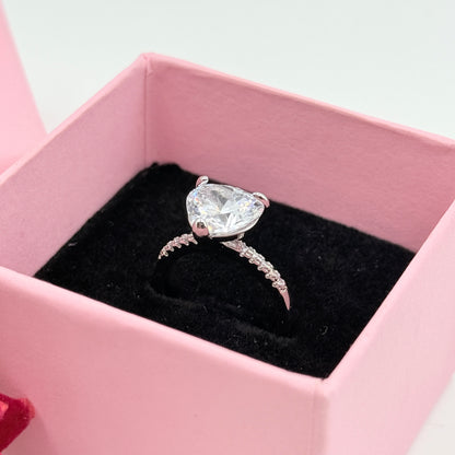 Women’s Diamond Heart Ring 18k Gold Plated