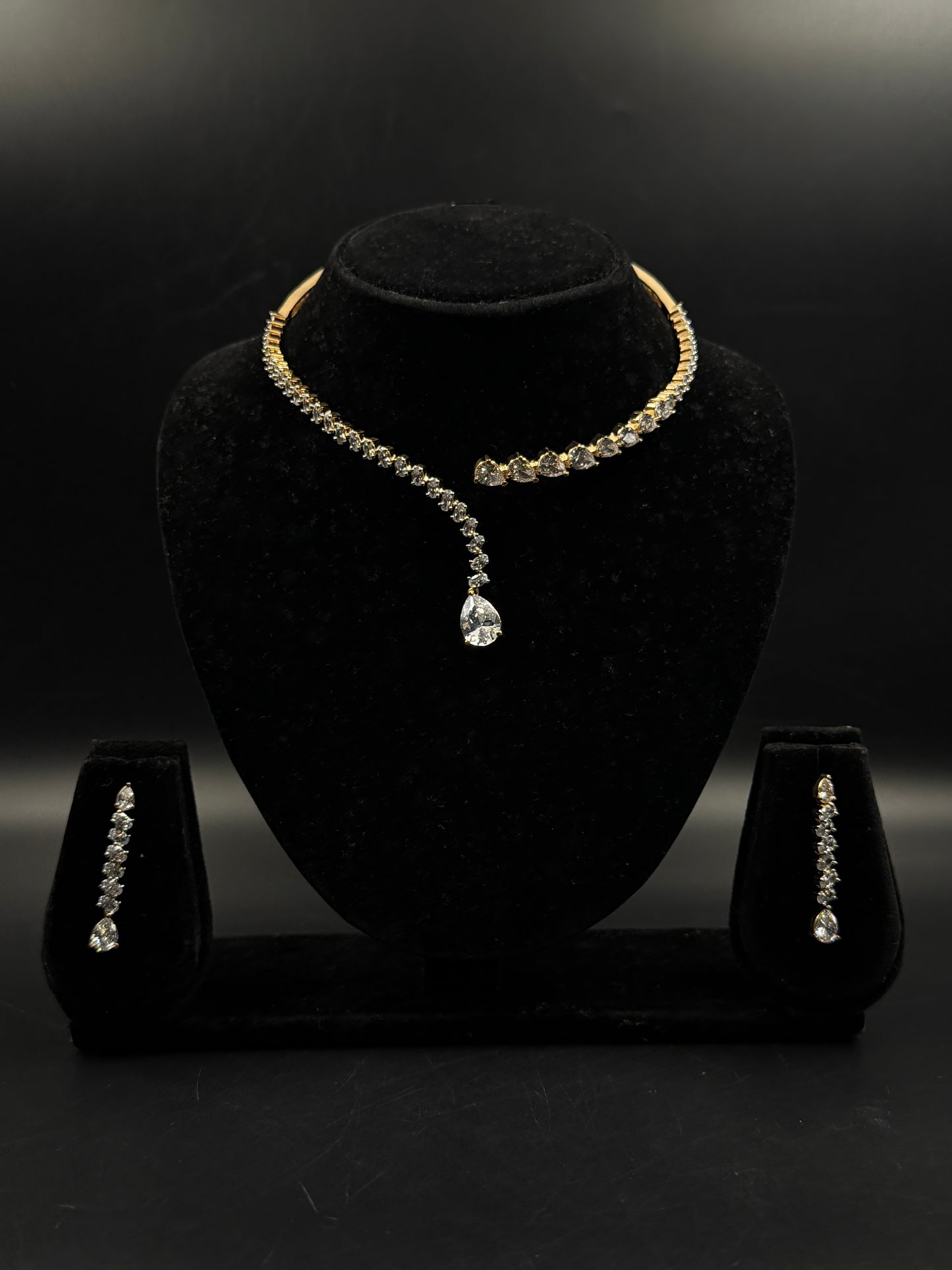 18K Gold Plated Diamond Choker Necklace