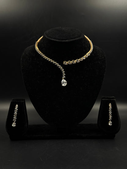 18K Gold Plated Diamond Choker Necklace