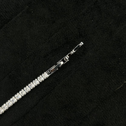 18k White Gold Plated Baguette Bracelet