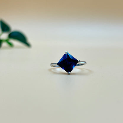 Silver Ring - Blue Sapphire Women's Ring