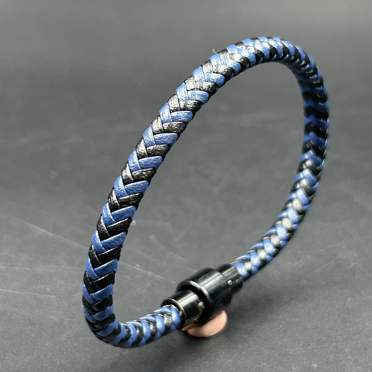 Men's Blue Belt Stainless Steel Bracelet