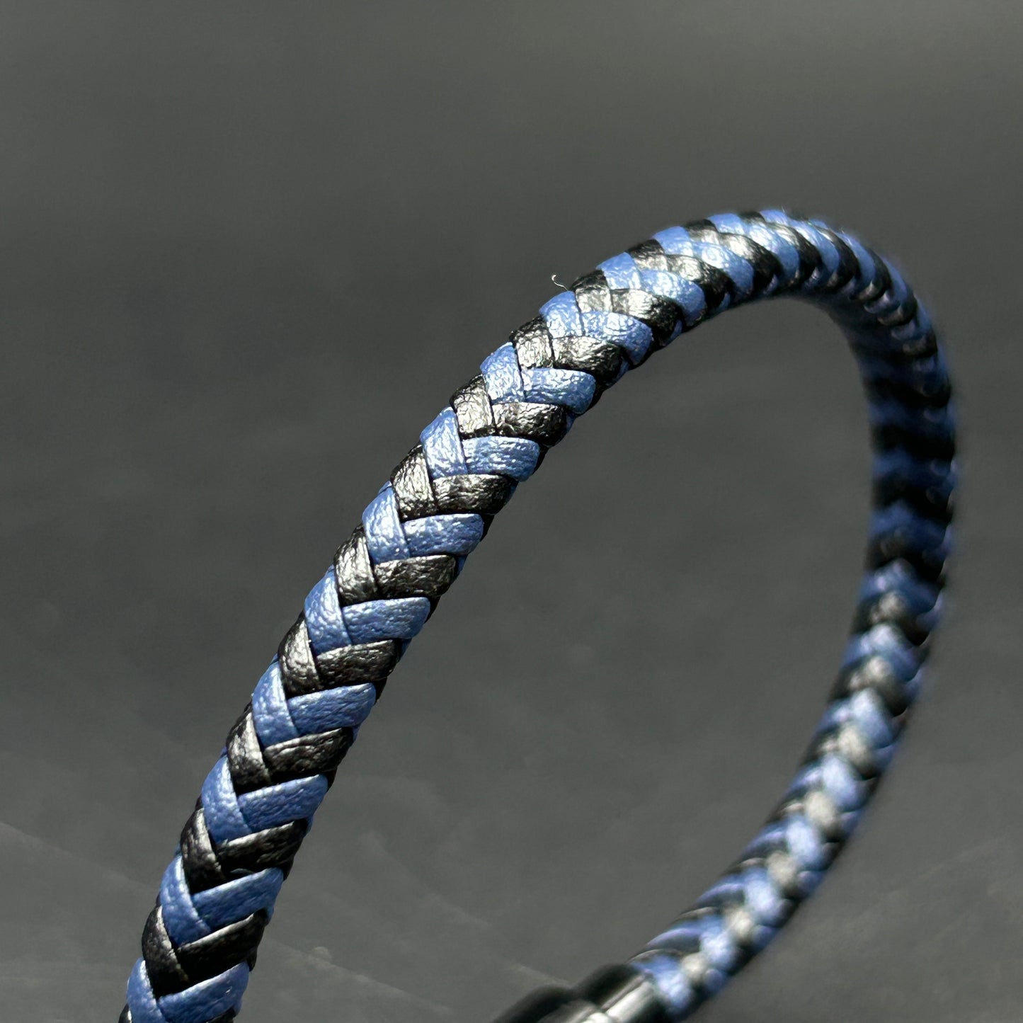 Men's Blue Belt Stainless Steel Bracelet