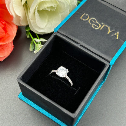 Silver Solitaire Ring For Women