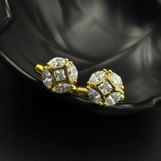 Men's Diamond Cufflink - Sterling Silver