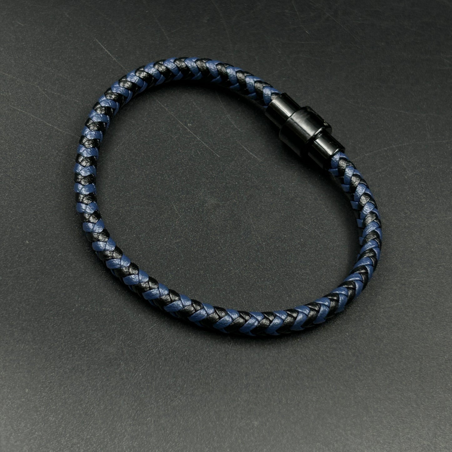 Men's Blue Belt Stainless Steel Bracelet