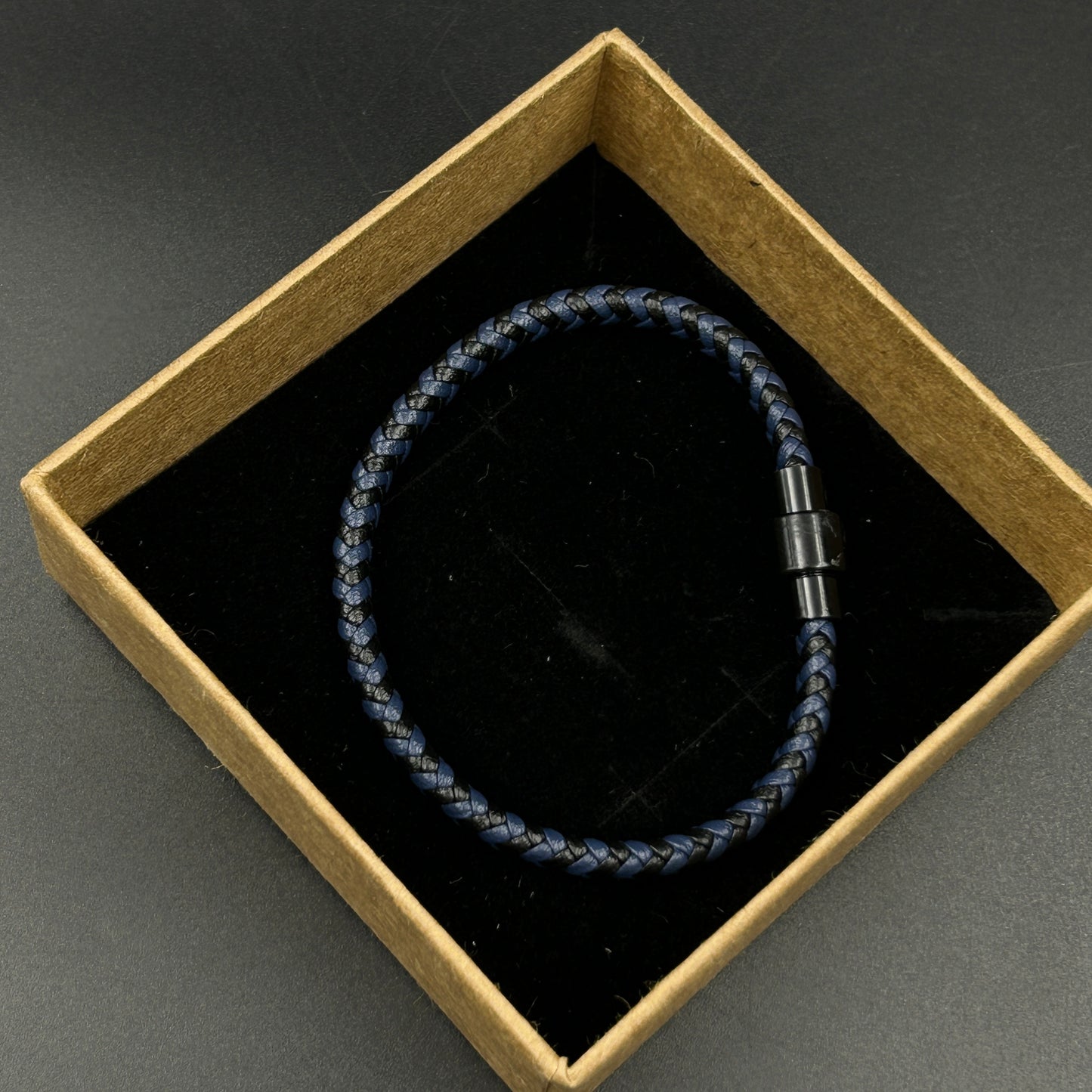 Men's Blue Belt Stainless Steel Bracelet