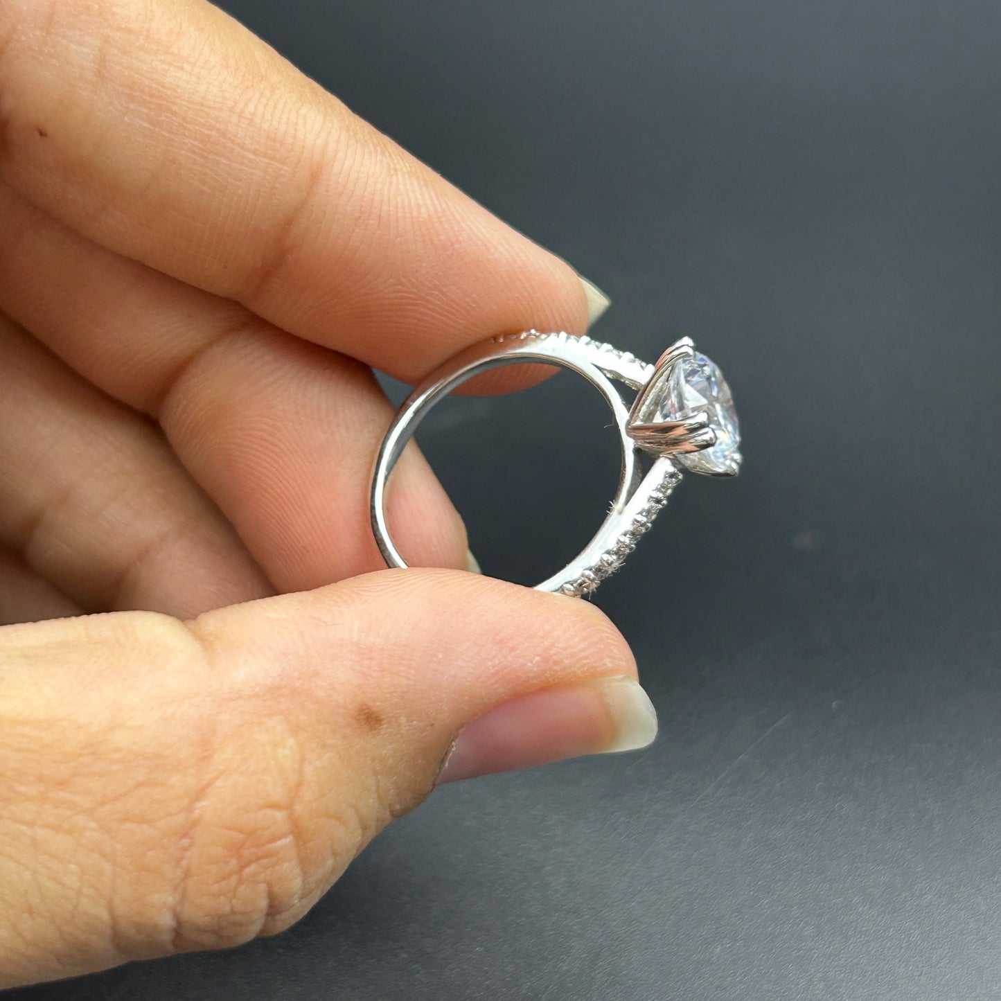 Silver Solitaire Ring For Women