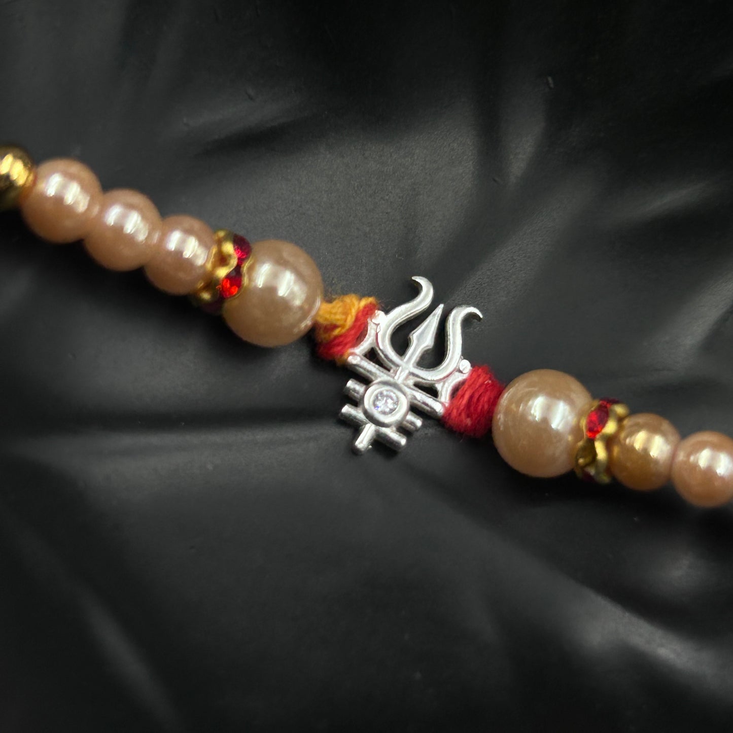 Pure Silver Trishul Rakhi - Thread Rakhi