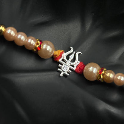 Pure Silver Trishul Rakhi - Thread Rakhi