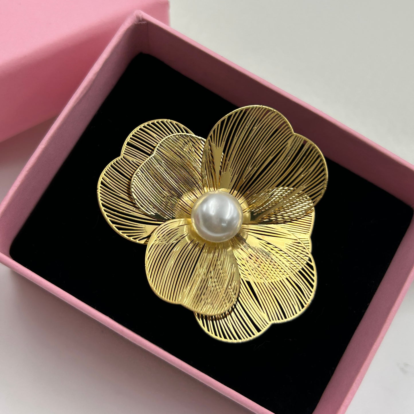 BIG FLOWER RING 18k Yellow Gold Plated Cocktail Ring