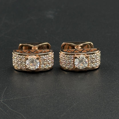 Men's Silver Cufflink - Rose Gold Plated