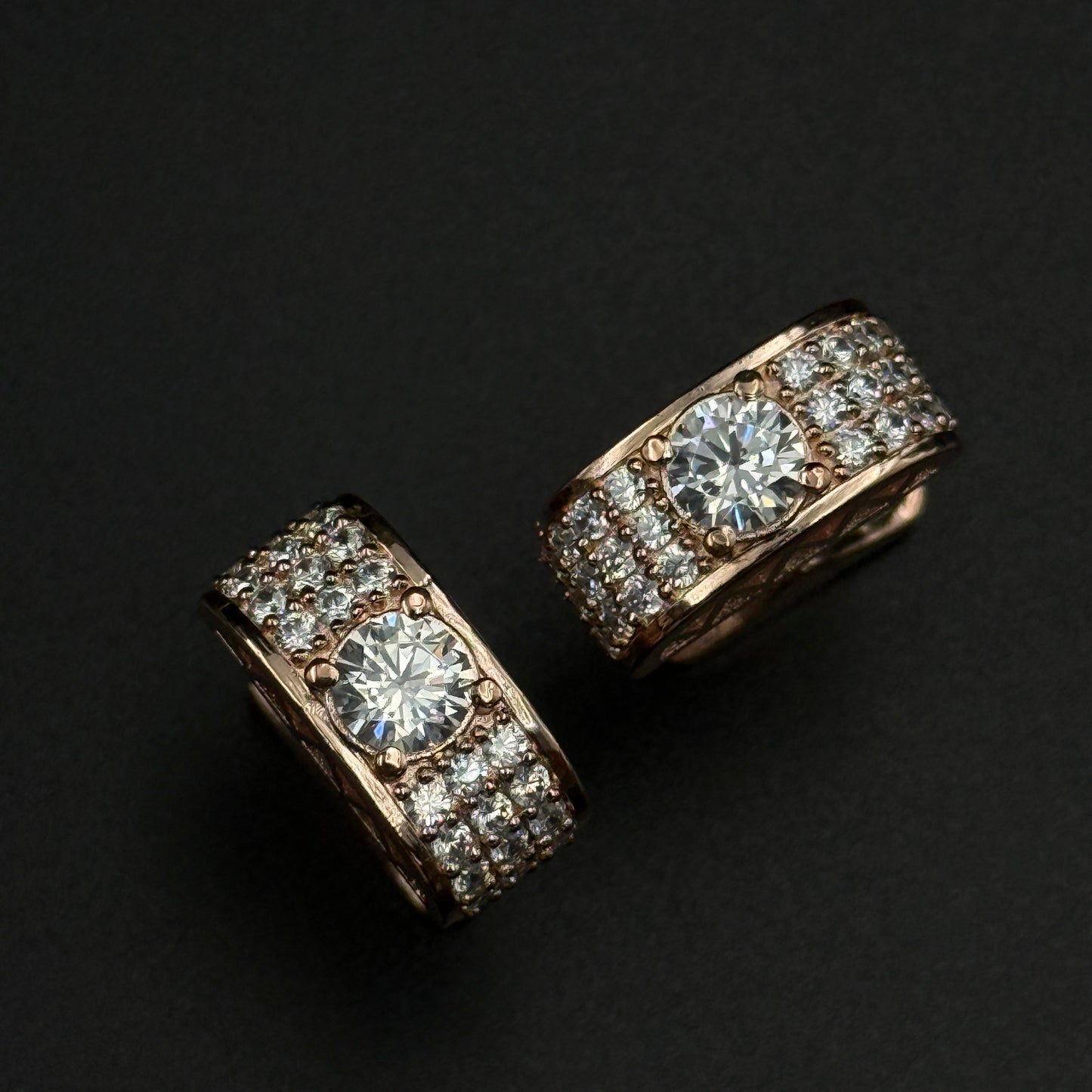 Men's Silver Cufflink - Rose Gold Plated