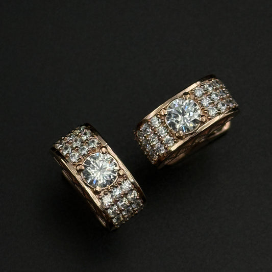 Men's Silver Cufflink - Rose Gold Plated