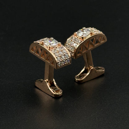 Men's Silver Cufflink - Rose Gold Plated