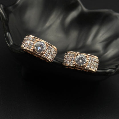 Men's Silver Cufflink - Rose Gold Plated