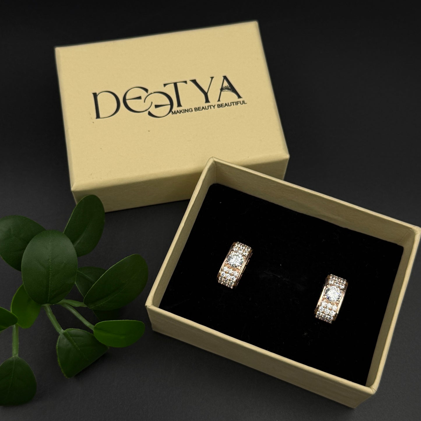 Men's Silver Cufflink - Rose Gold Plated