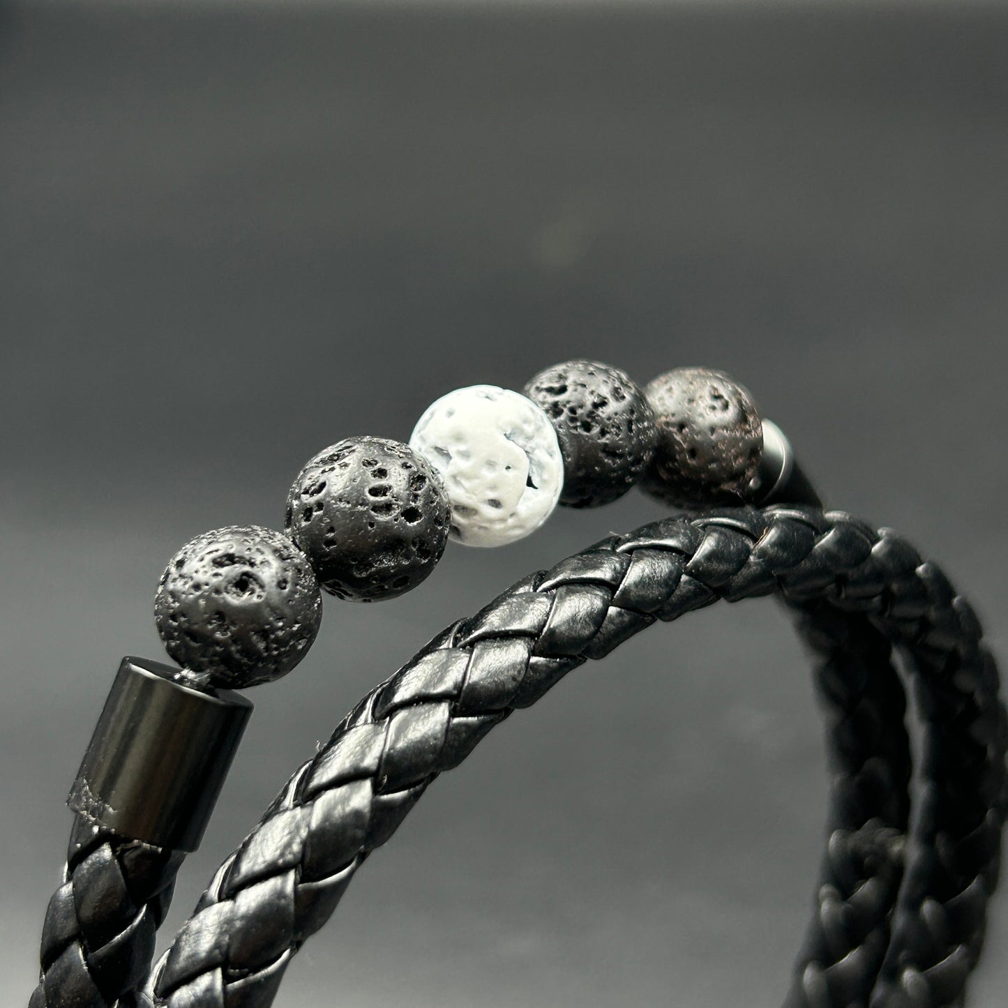 Men's Black Belt Stainless Steel Bracelet