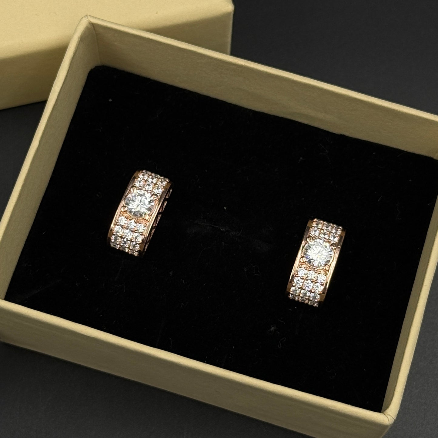 Men's Silver Cufflink - Rose Gold Plated