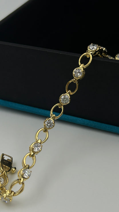 Yellow Gold Silver Bracelet