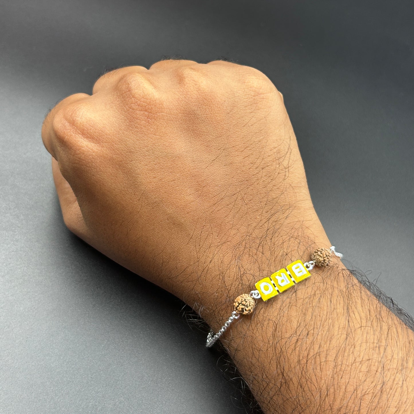 Silver Rakhi - BRO Rakhi with Rudraksh
