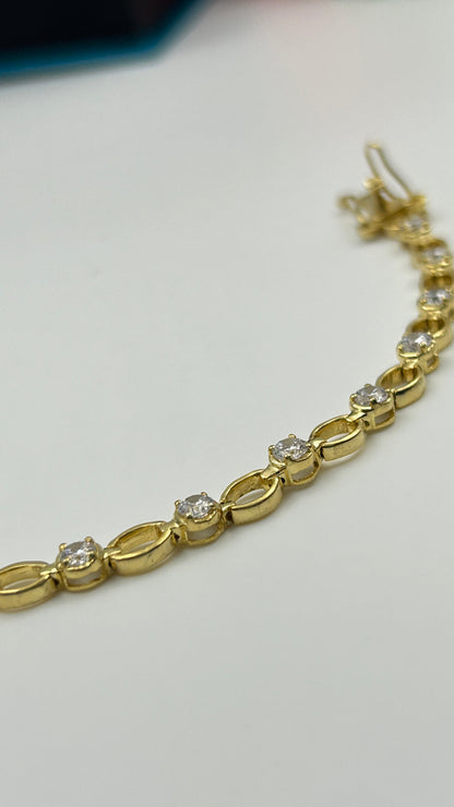 Yellow Gold Silver Bracelet