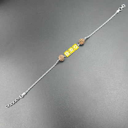 Silver Rakhi - BRO Rakhi with Rudraksh