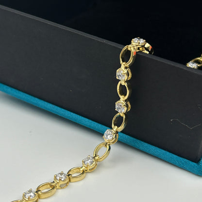 Yellow Gold Silver Bracelet