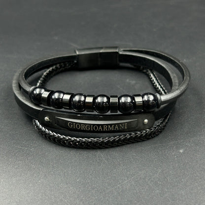 Men's 3 Band Belt Stainless Steel Bracelet