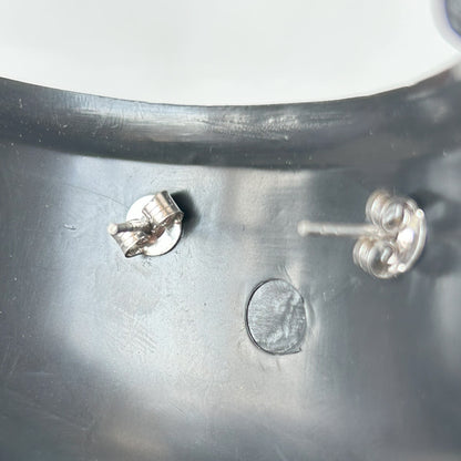 Sapphire Trillion Earring - Silver Earring