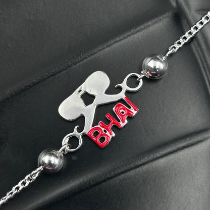 Moustache BHAI Rakhi - Pure Silver Rakhi