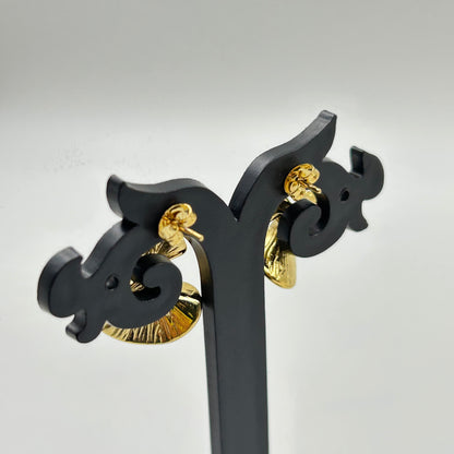 Wavy Earring for Women 18k Yellow Gold Plated
